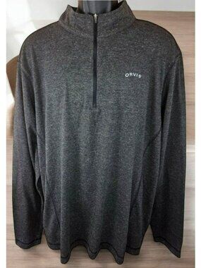 Orvis Mens Charcoal Classic Collection Quarter Zip Small